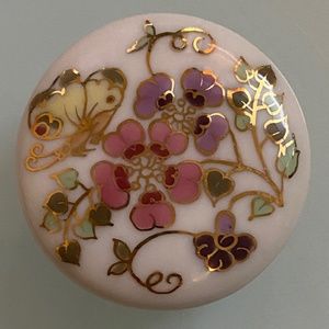 Vintage mini Zsolnay ceramic round keepsake box